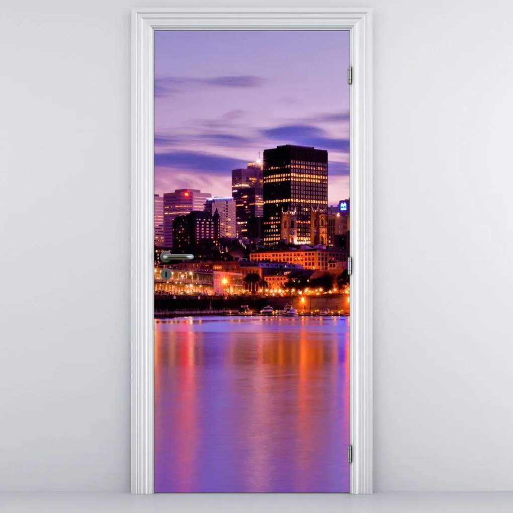 Fototapeta na dvere - Nočné mesto (95x205cm)