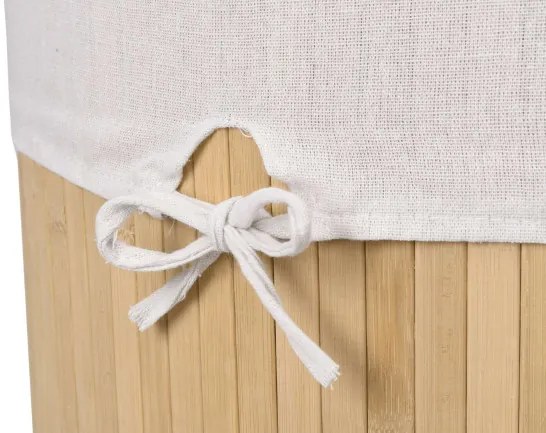 Rohový kôš na bielizeň 60 l bambusový béžový