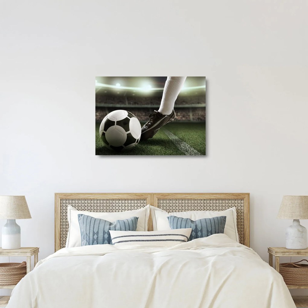 Sklenený obraz - Futbalová lopta (70x50 cm)
