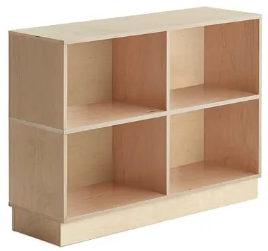 Drevená úložná skriňa RICO, 4 priehradky, breza