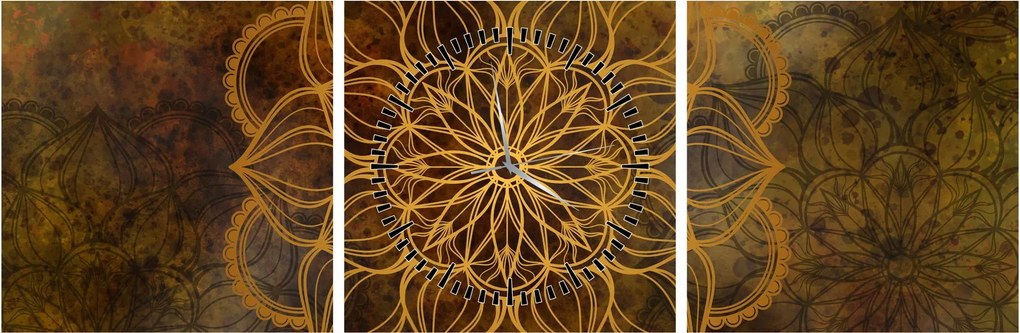 Obraz - Mandala radosti (s hodinami) (90x30 cm)
