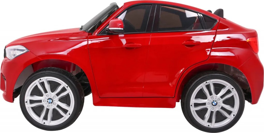 Ramiz SUV BMW X6M XXL pre 2 deti Lakovaná červená + Pilot + Eco koža