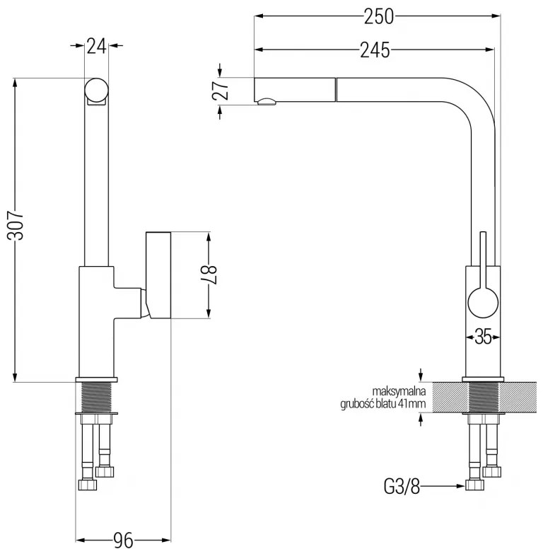 Mexen Flora, stojanková drezová batéria, zlatá lesklá - čierna škvrnitá, 670401-75