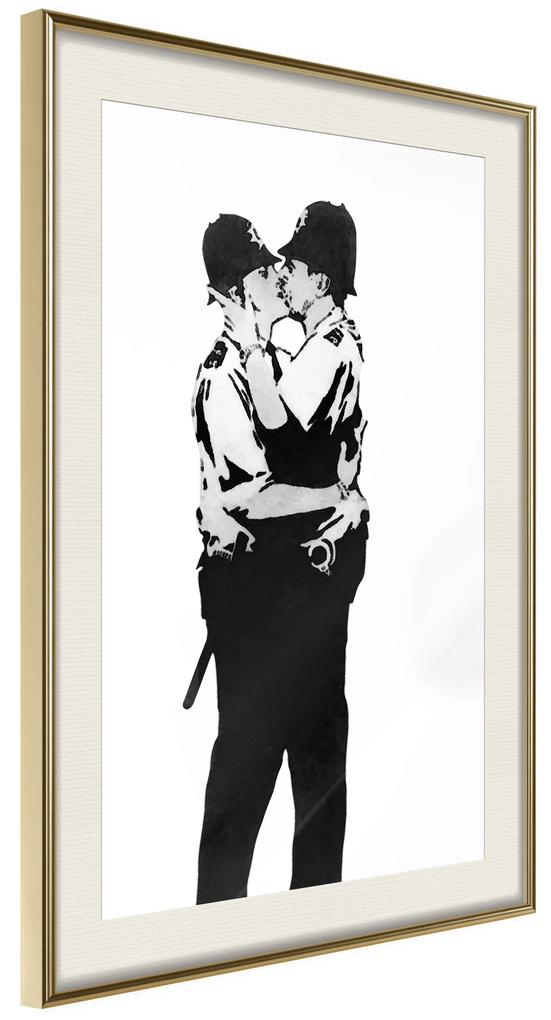 Artgeist Plagát - Kissing Coppers [Poster] Veľkosť: 40x60, Verzia: Čierny rám
