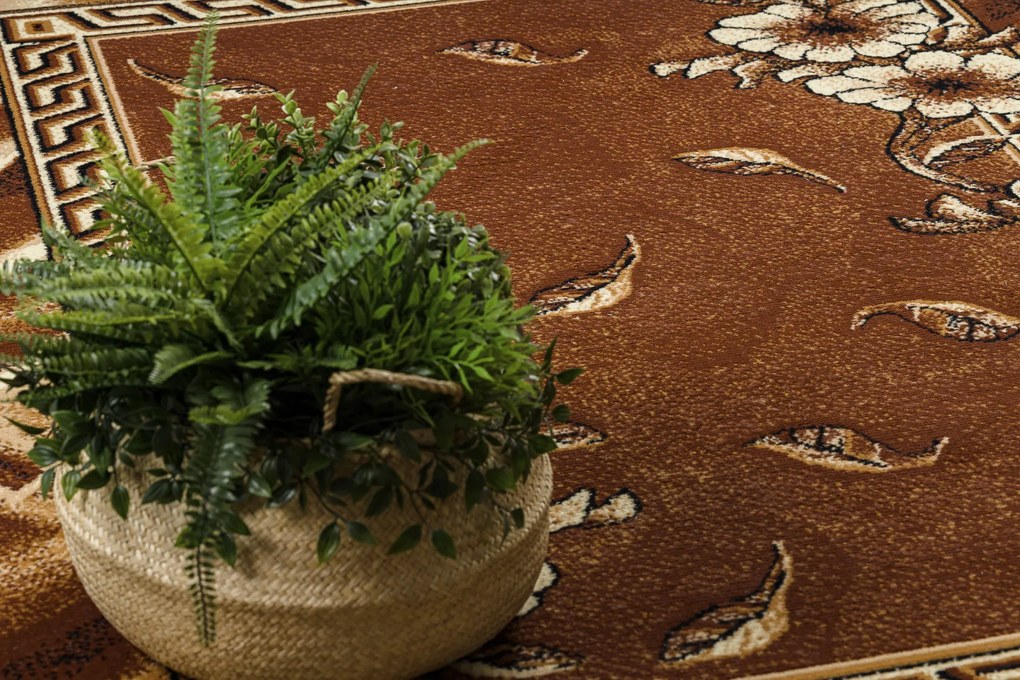 Koberec BCF Morad TRIO Vzor kvetov a lístia, hnedý