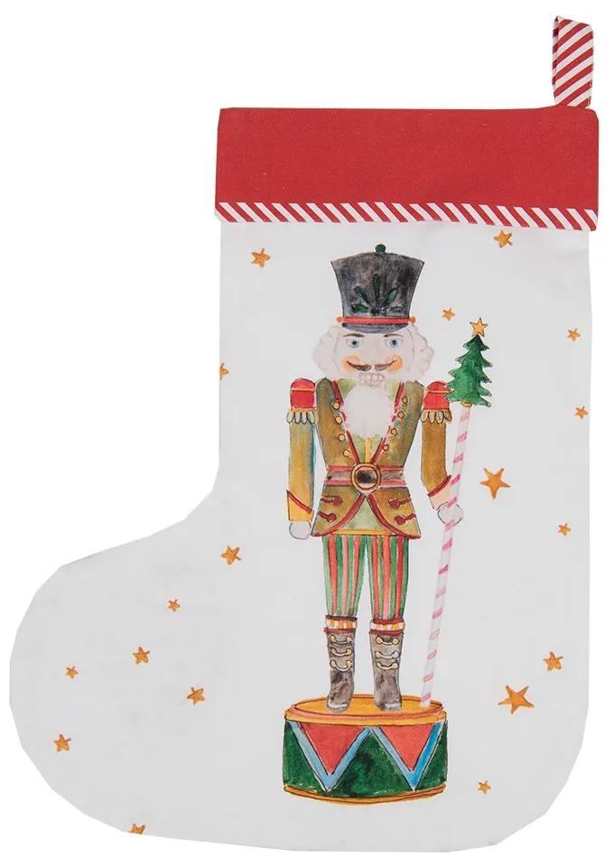 Vianočná pančucha s luskáčikom Happy Little Christmas - 30*1*40 cm