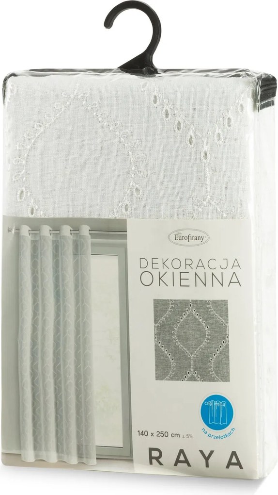 ZÁCLONA NA KRÚŽKOCH RAYA 140X250 CM VZOROVANÁ