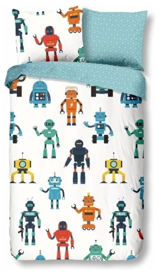 Detské bavlnené obliečky Good Morning Robots, 140 x 200 cm
