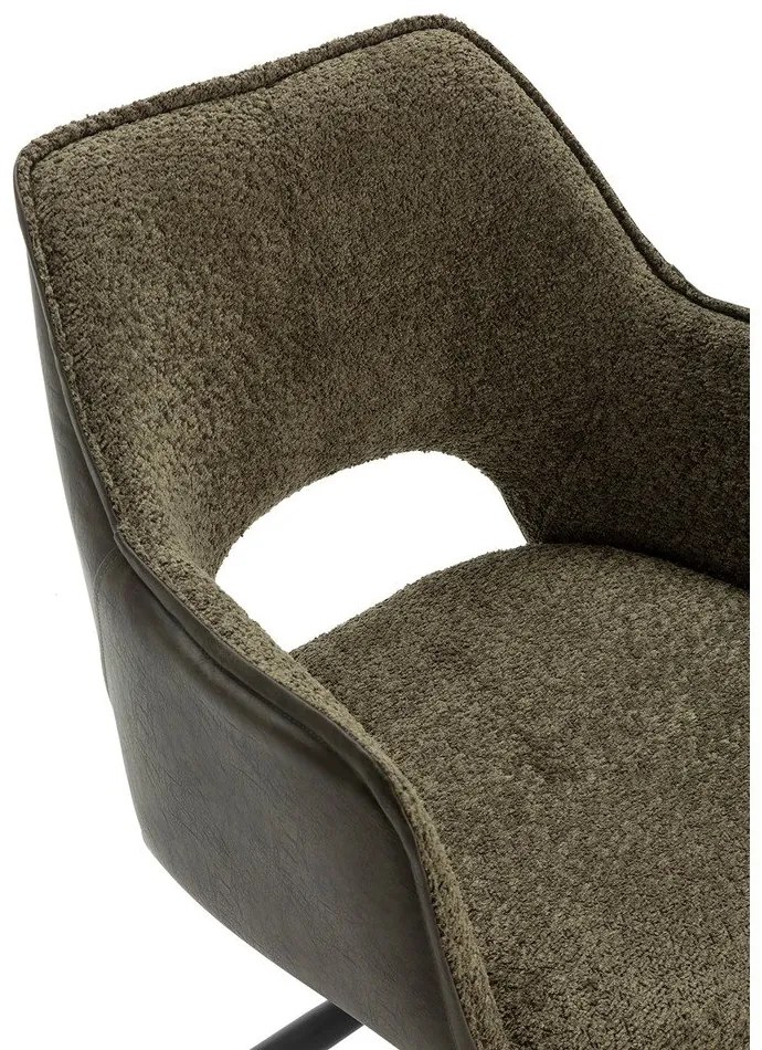 Zelené čalúnené jedálenské kreslá v súprave s podrúčkami 2 ks Mariel – Marckeric