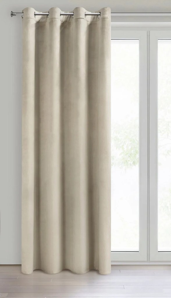 ZATEMŇOVACÍ ZÁVES NA KRÚŽKOCH ROSA 140X250 CM SVETLOBÉŽOVÁ