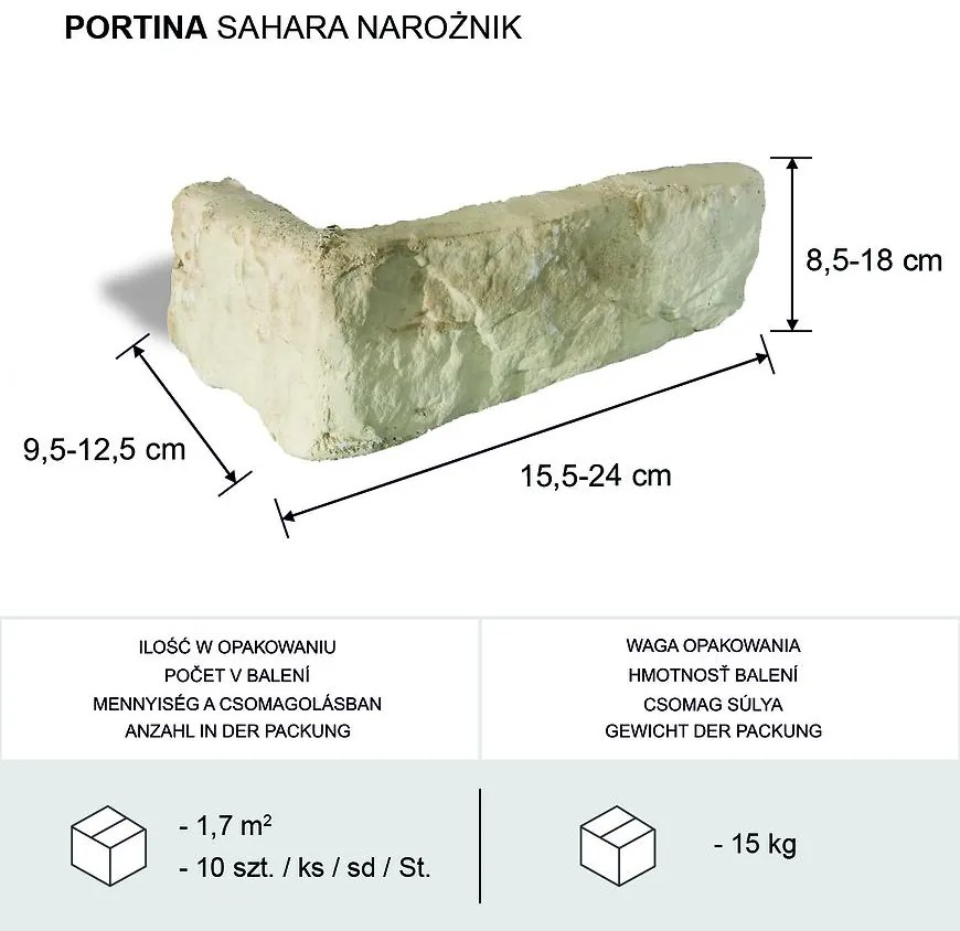 Betónový Obkladový Kameň Portina Sahara Rohový