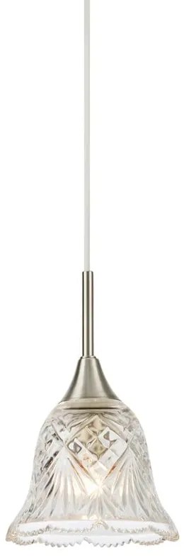 Závesné svietidlo v striebornej farbe so skleneným tienidlom ø 13,5 cm Luna – Markslöjd