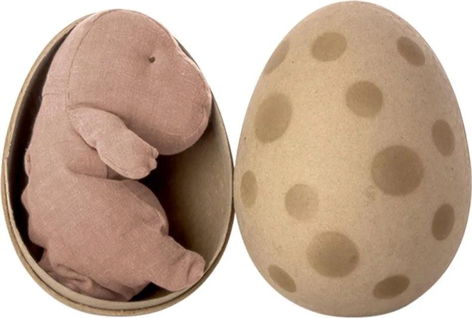 Maileg safari gantosaurus vo vajci malý - ružová