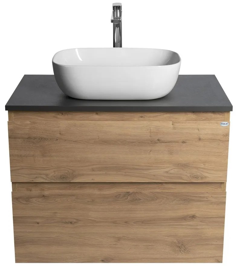 Aqualine Aqualine, ALTAIR skrinka s doskou 78,5 cm, dub emporio/antracit bridlica, AI380-02