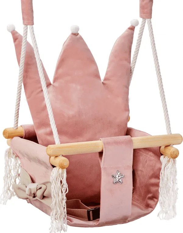 Hojdačka pre deti koruna/ružová