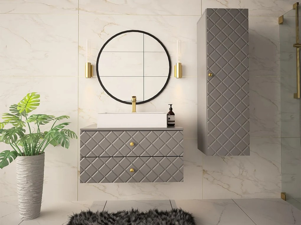 Kúpeľnová zostava Rilonis III, Sifón: bez sifónu, Umývadlo: nie, Farba: sivá