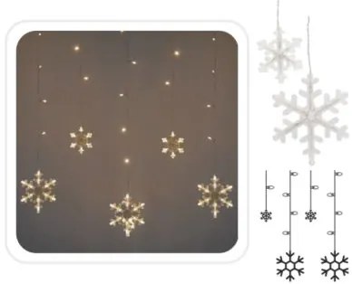 Bestent Svetelná reťaz 156LED 5m teplá biela Snowflakes