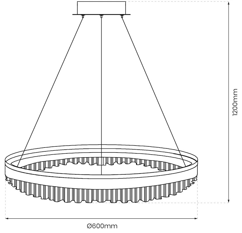 Závesné LED svietidlo Preciosa, 1x LED 52w, 4000k, g