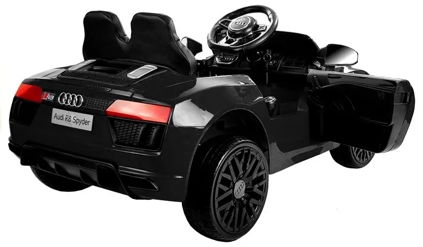 LEAN CARS ELEKTRICKÉ AUTÍČKO AUDI R8 SPYDER - NELAKOVANÉ - ČIERNE - 2x45W - 2x6V4,5Ah - 2021