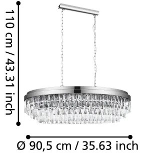 Eglo 39494 - Luster na reťazi VALPARAISO 10xE14/40W/230V lesklý chróm