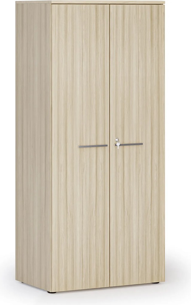 Kancelárska policová skriňa PRIMO WOOD s dverami, 800 x 500 x 1781 mm, dub prírodný