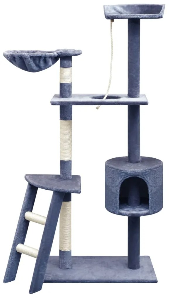 vidaXL Škrabadlo pre mačky so sisalovými stĺpikmi, 150 cm, tmavomodré