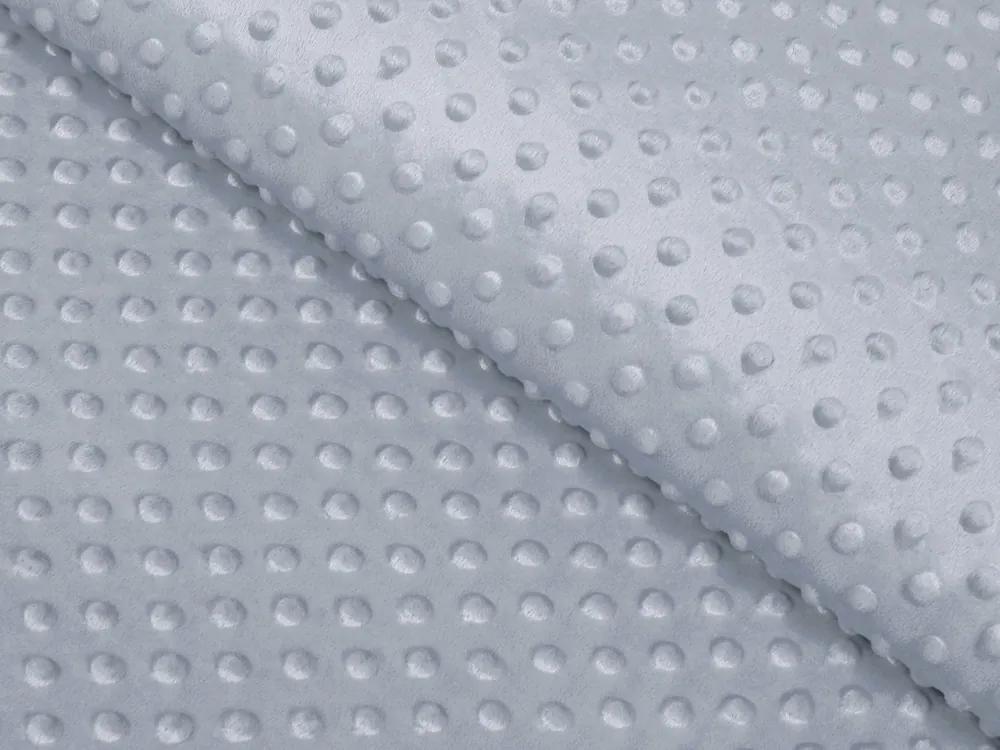 Biante Detské posteľné obliečky do postieľky Minky 3D bodky MKP-050 Striebornosivé Do postieľky 100x135 a 40x60 cm