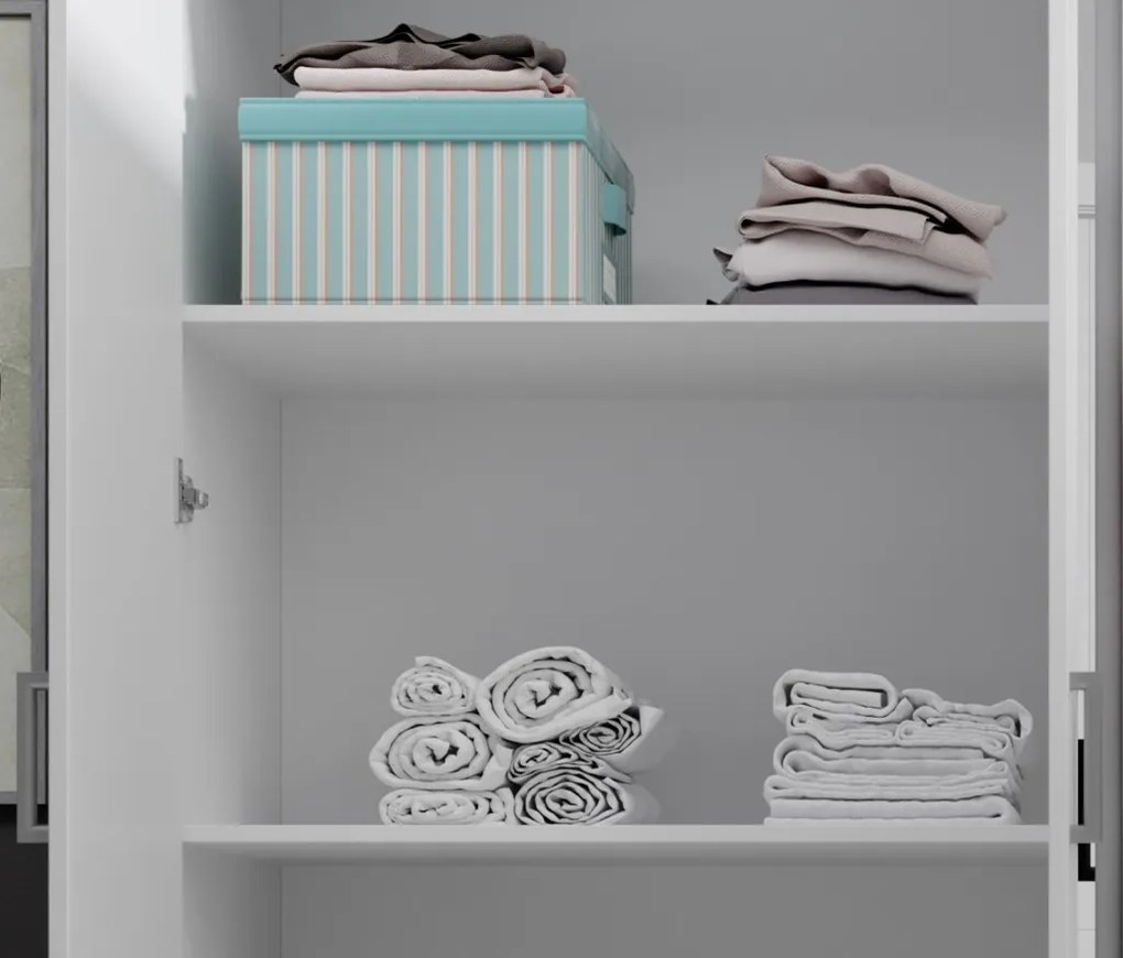 Šatníková skriňa Ivar, 180 cm, biela/grafit