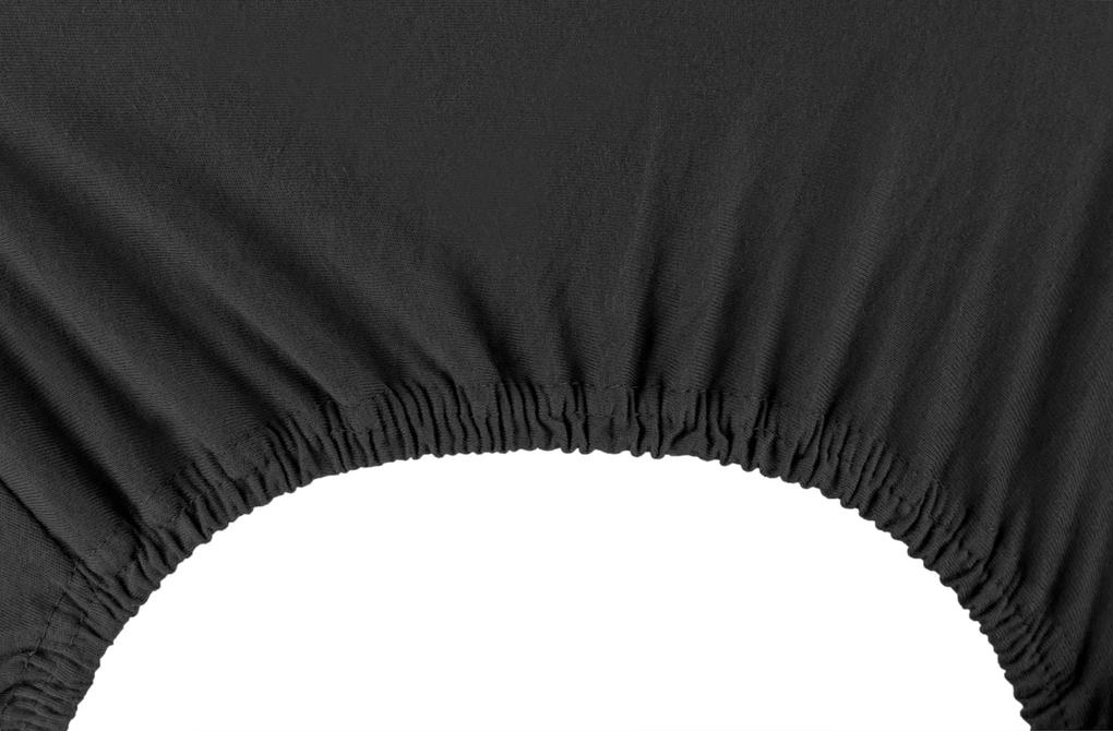 DecoKing Bavlnené jersey prestieradlo Nephrite, čierne Rozměr prostěradlo DecoKing: 120-140x200 cm 30cm