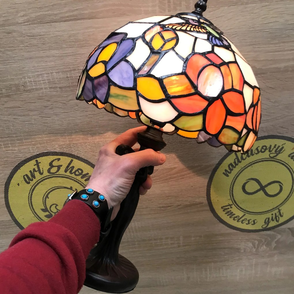 Stolná lampa Tiffany KOLIBRÍK 25*40