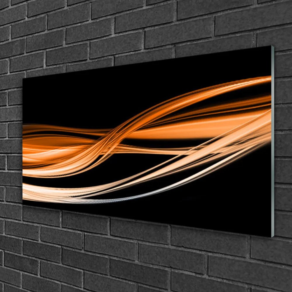 Skleneny obraz Abstrakcia vlny art umenie 125x50 cm