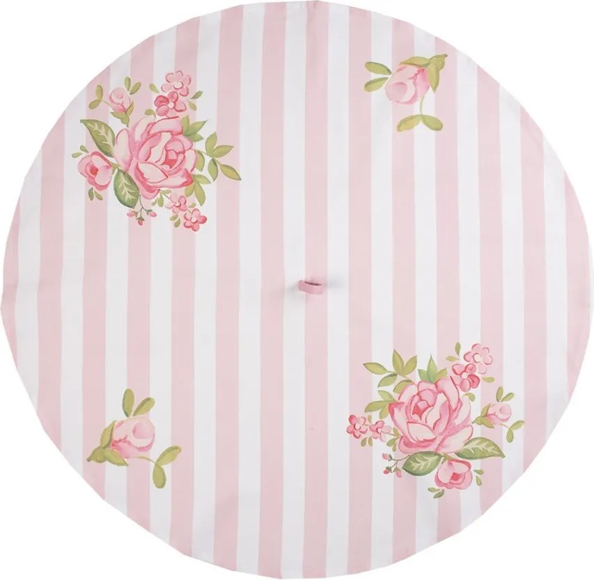 Bavlnená okrúhla utierka s kvetmi ruže Sweet Roses - Ø 80cm