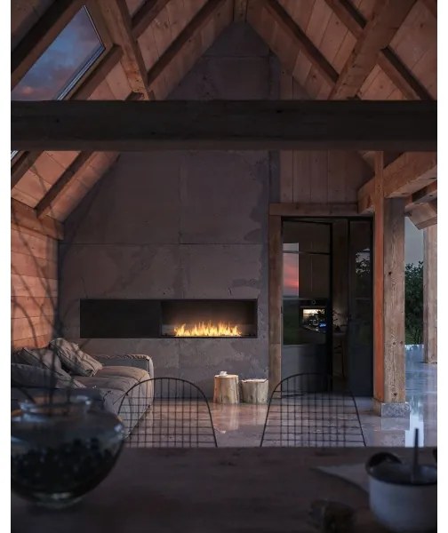 InFire - Vstavaný BIO krb 49,4x124,4 cm 6kW čierna