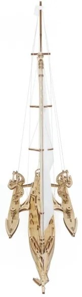 Ugears - 3D drevené mechanické puzzle Plachetnica Merihobus trimarán