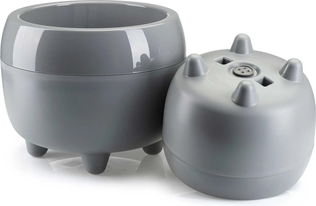 PLASTOVÝ KVETINÁČ BOTANICA SADA 2KS 30X24 CM+23X18,5 CM SIVÁ