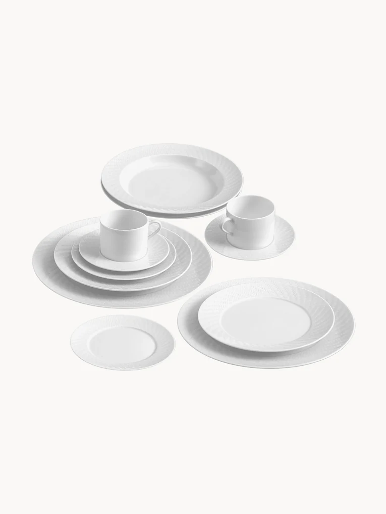 Ručne vyrobená porcelánová súprava riadu No. 41, 2 osoby (12 dielov)