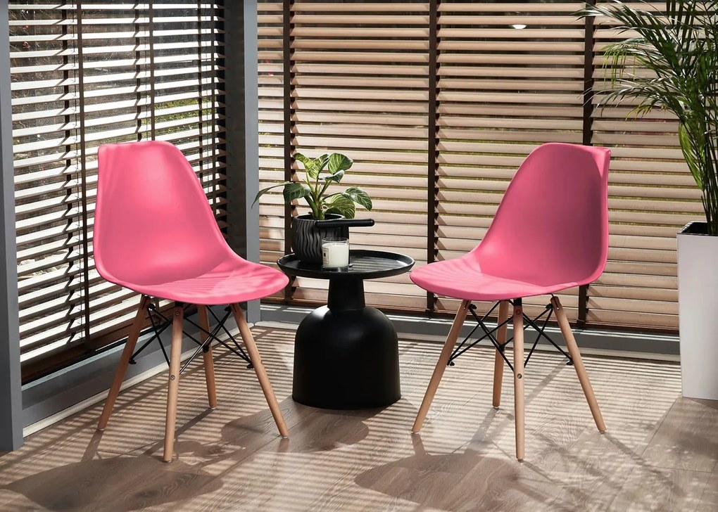 Dekorstudio Dizajnová jedálenská stolička v škandinávskom štýle - ružová