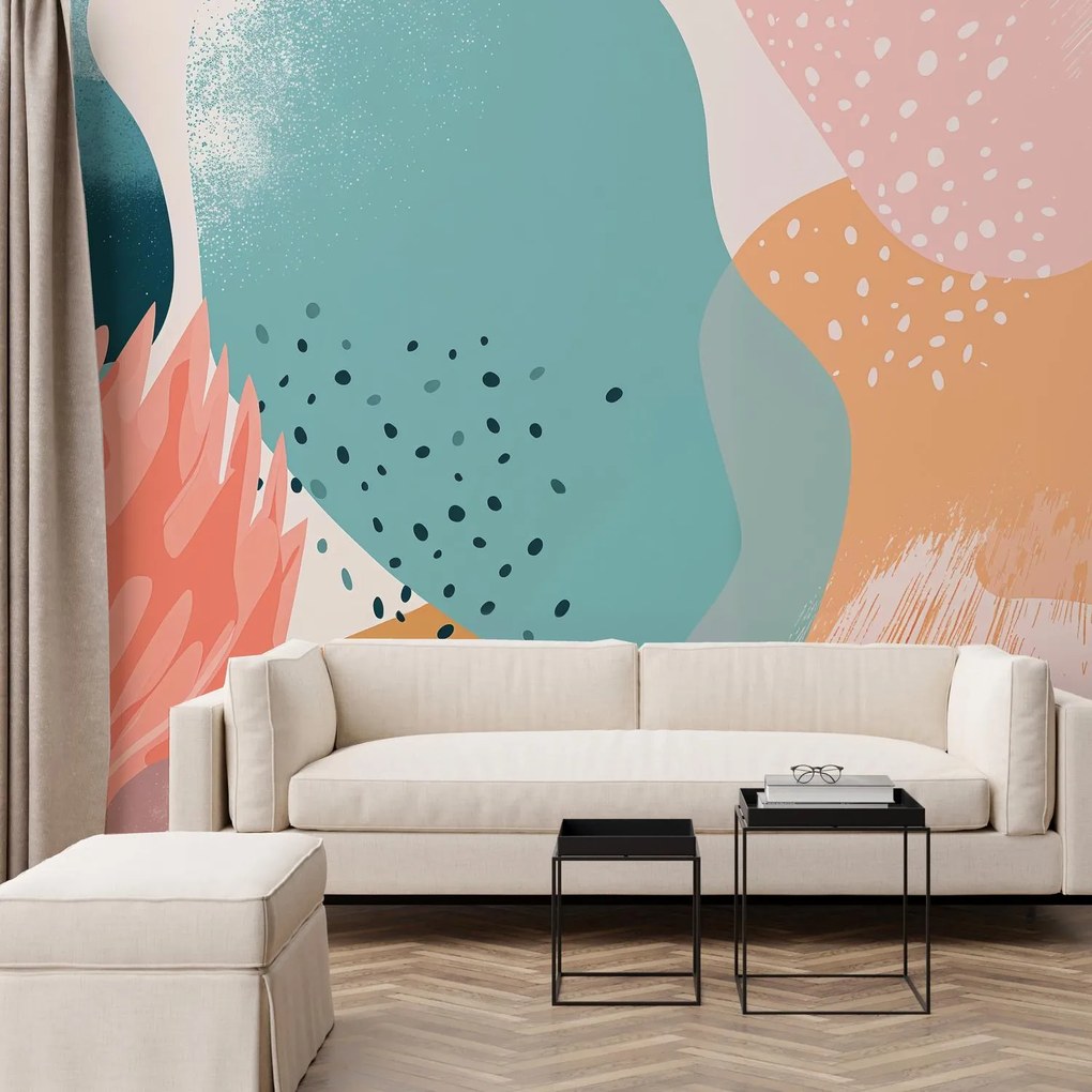 Fototapeta - Pastelové abstraktné tvary (147x102 cm)