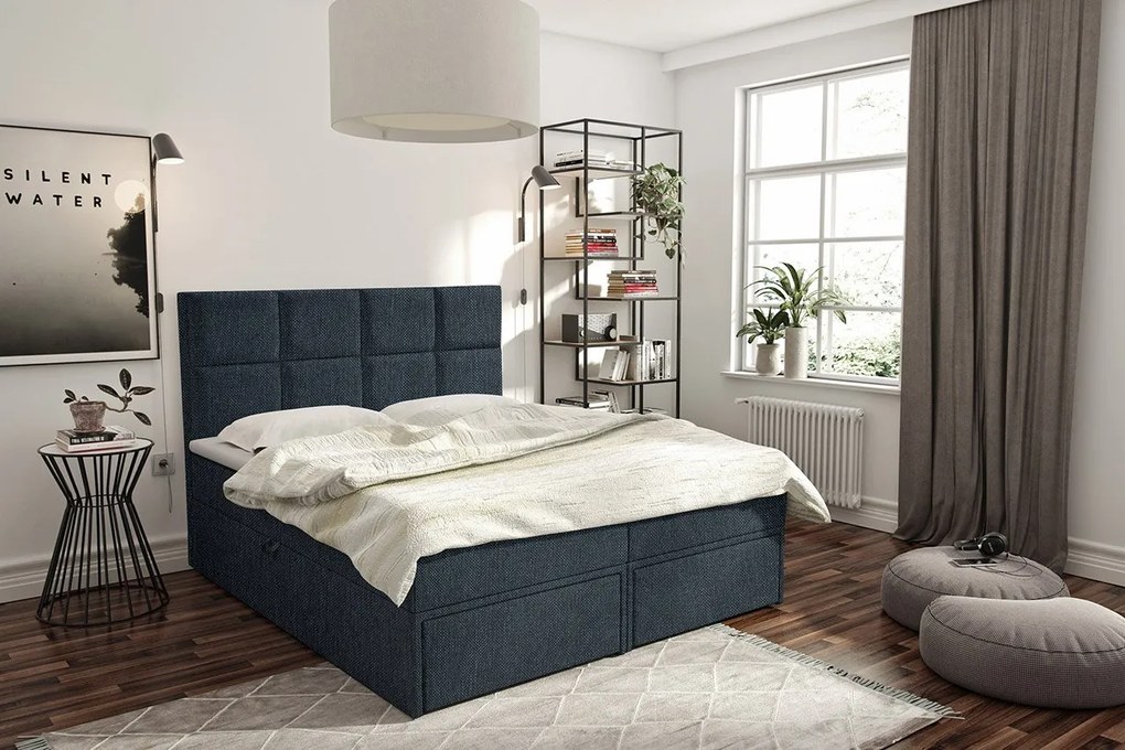 Kontinentálna posteľ Hudson Lux 2, Rozmer postele: 180x200, Farby: ekokoža Soft 011