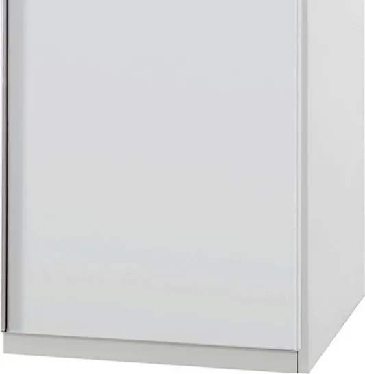 Šatníková skriňa New York D, 45 cm, biela / biely lesk