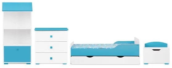 Komoda PABIS 87x83 cm biela/modrá