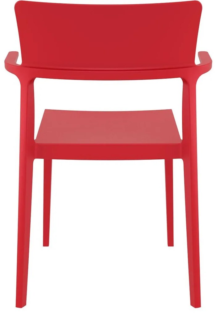 PLUS záhradná stolička s podrúčkami red