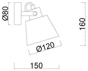 Brilagi - Nástenné bodové svietidlo TECHNO 1xE27/60W/230V čierna