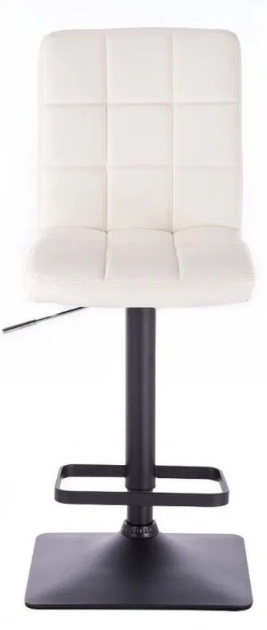 LuxuryForm DESIGN Barová stolička TOLEDO na čiernej hranatej podstave - biela