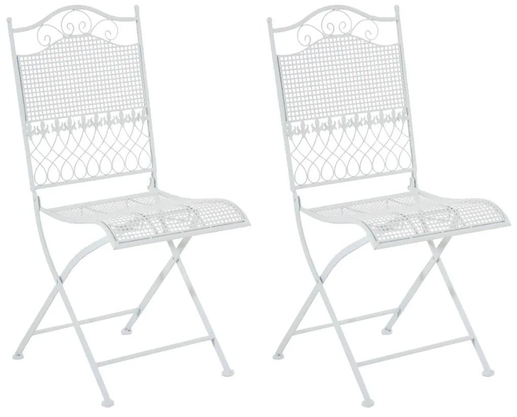 Kovová skladacia stolička Kiran (SET 2 ks) - Biela