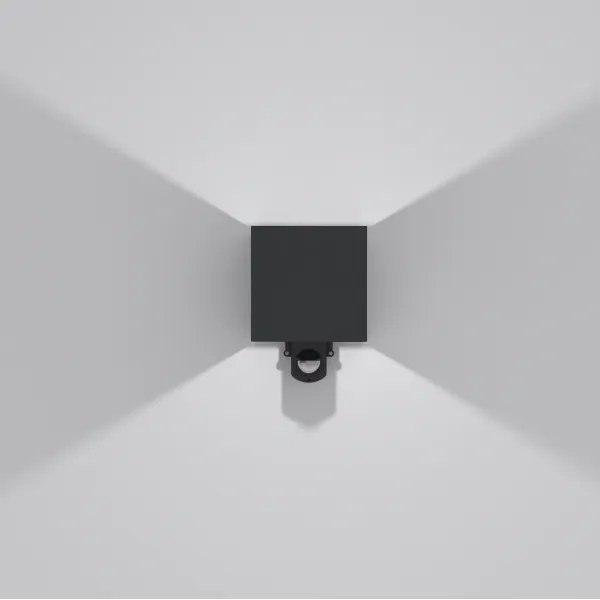 Brilagi - LED vonkajšie nástenné svietidlo so senzorom CUBE LED/6W/230V čierne IP65