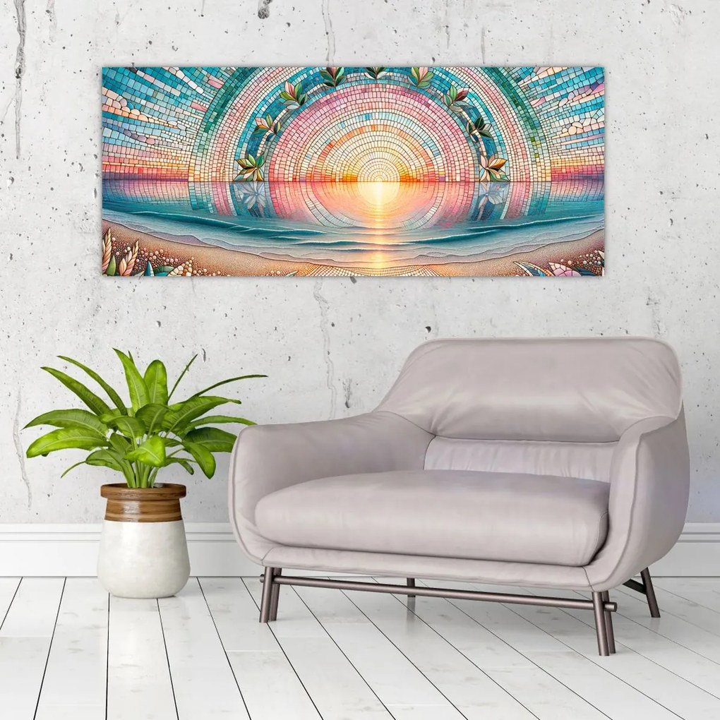 Obraz – Mozaika zapadajúceho slnka (120x50 cm)