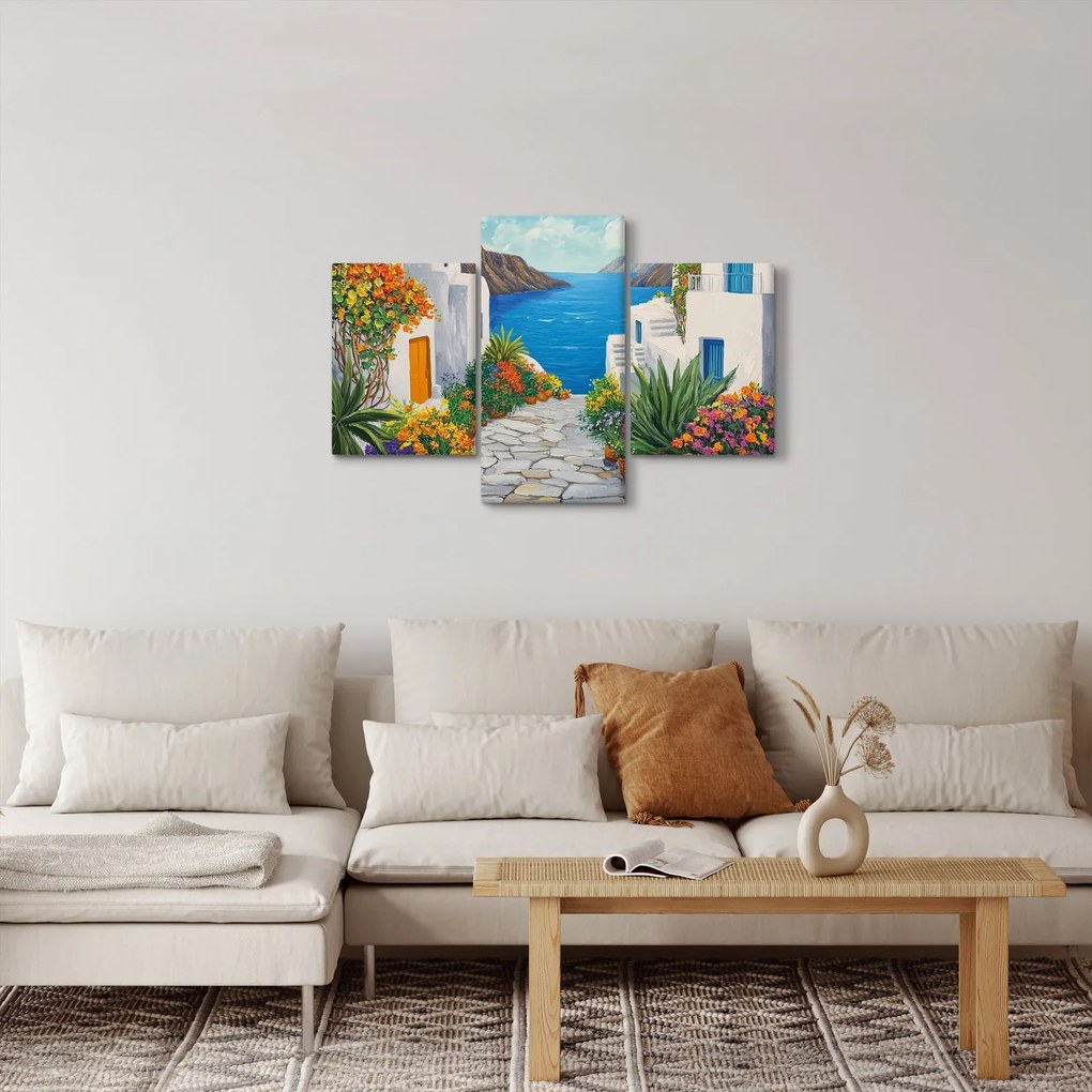 Obraz - Grécka ulička (90x60 cm)