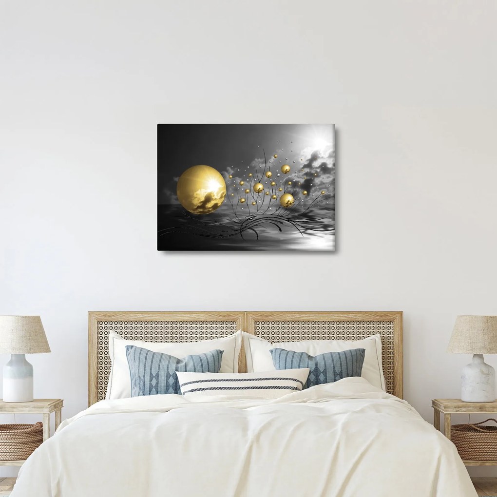 Obraz okrových gulí (70x50 cm)