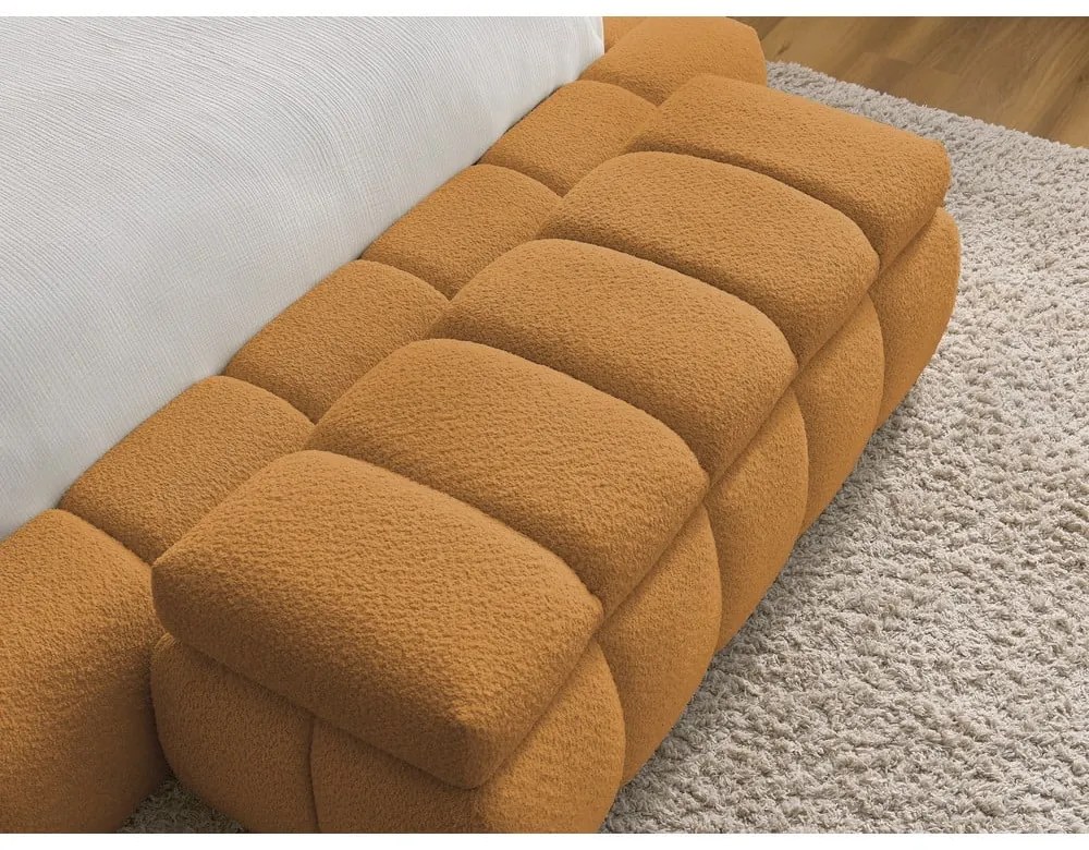 Okrovožltá lavica z textílie buklé – Bobochic Paris